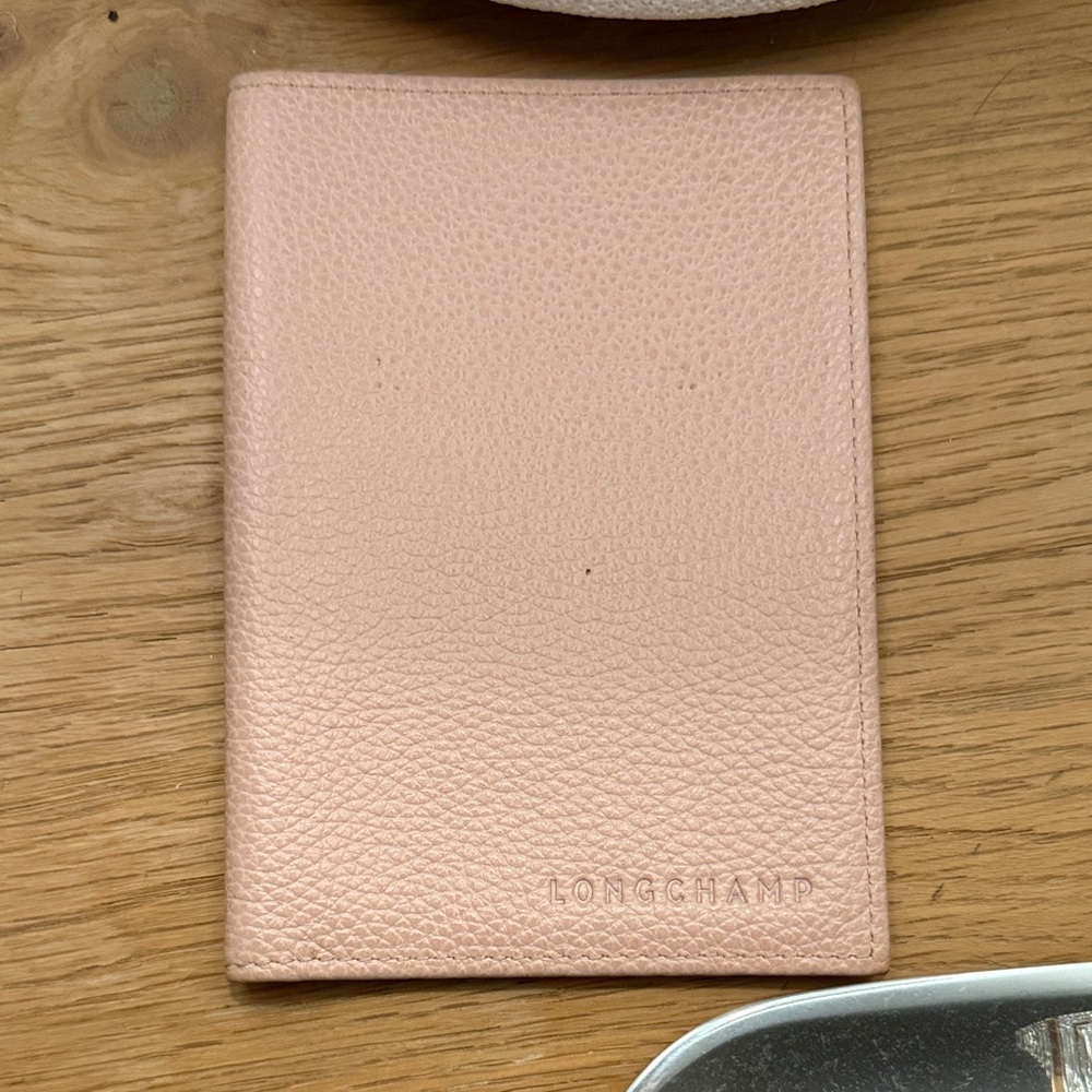 Longchamp Blush Leather Passport Holder